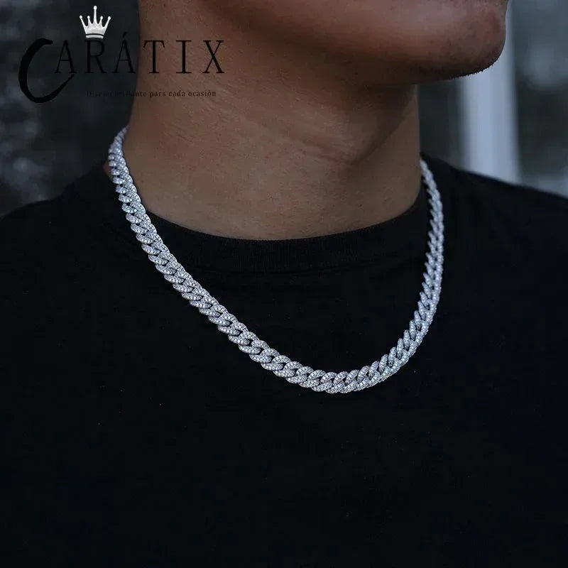CARÁTIX 8mm Round Cuban Chain | 5A+ CZ Iced Out Hip Hop Necklace for Men & Women - CaratixJewelry