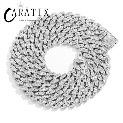 CARÁTIX 8mm Solid Cuban Link Chain Set – 5A+ CZ Iced Out Hip Hop Bling Bracelets & Necklaces for Men & Women | Unisex Rapper Gift - CaratixJewelry