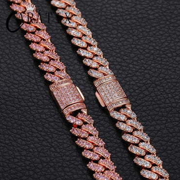 CARÁTIX 8mm Solid Cuban Link Chain Set – 5A+ CZ Iced Out Hip Hop Bling Bracelets & Necklaces for Men & Women | Unisex Rapper Gift - CaratixJewelry