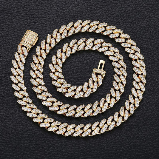 CARÁTIX 8mm Solid Cuban Link Chain Set – 5A+ CZ Iced Out Hip Hop Bling Bracelets & Necklaces for Men & Women | Unisex Rapper Gift - CaratixJewelry