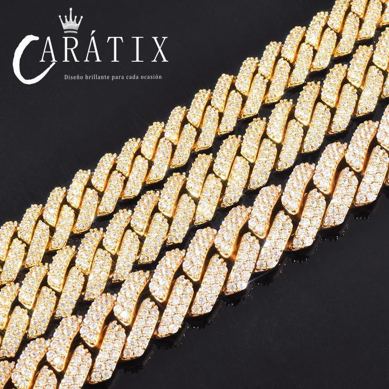 CARÁTIX 8mm/10mm/12mm Rhombus Cuban Link Chain Set – 5A+ CZ Iced Out Hip Hop Bling Necklace & Bracelet Jewelry for Men | Gift Idea - CaratixJewelry