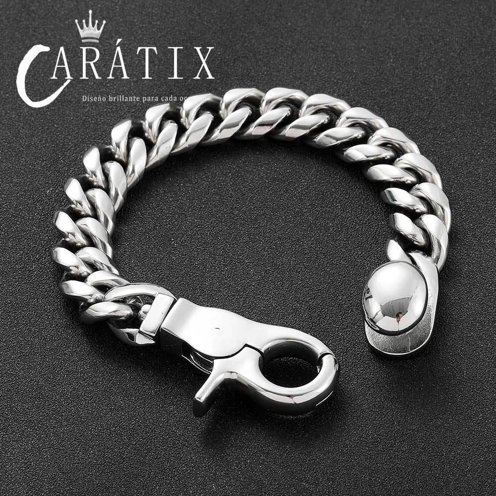 CARÁTIX 8mm/14mm Heavy Stainless Steel Cuban Link Chain Necklace – Men’s Hip Hop Rock Choker Jewelry | 7–26 Inches - CaratixJewelry