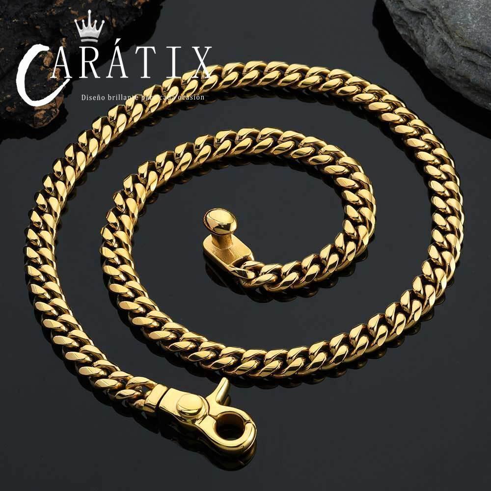 CARÁTIX 8mm/14mm Heavy Stainless Steel Cuban Link Chain Necklace – Men’s Hip Hop Rock Choker Jewelry | 7–26 Inches - CaratixJewelry