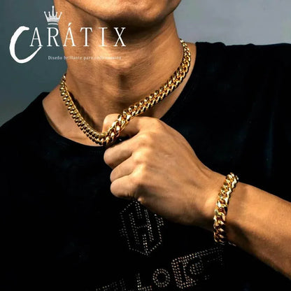CARÁTIX 8mm/14mm Heavy Stainless Steel Cuban Link Chain Necklace – Men’s Hip Hop Rock Choker Jewelry | 7–26 Inches - CaratixJewelry