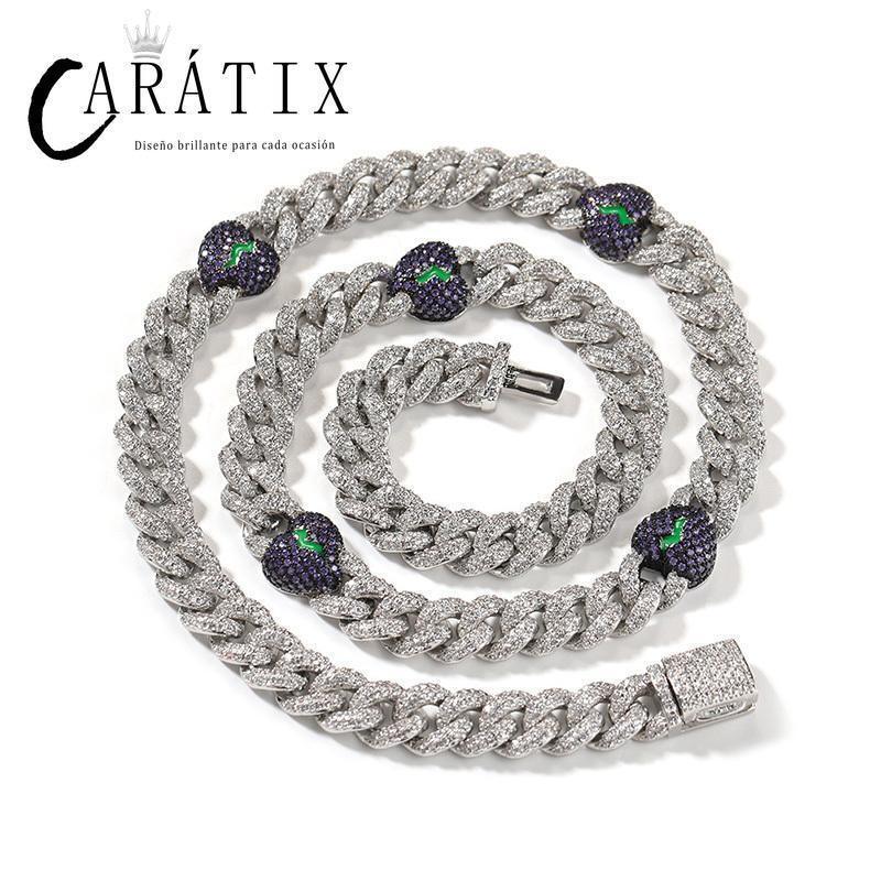 CARÁTIX 9mm Broken Heart Cuban Link Chain Necklace – 5A+ CZ Iced Out Hip Hop Bling Jewelry for Men | Rapper Gift - CaratixJewelry