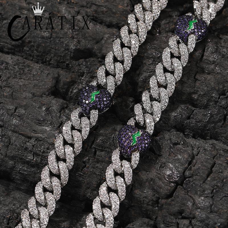 CARÁTIX 9mm Broken Heart Cuban Link Chain Necklace – 5A+ CZ Iced Out Hip Hop Bling Jewelry for Men | Rapper Gift - CaratixJewelry