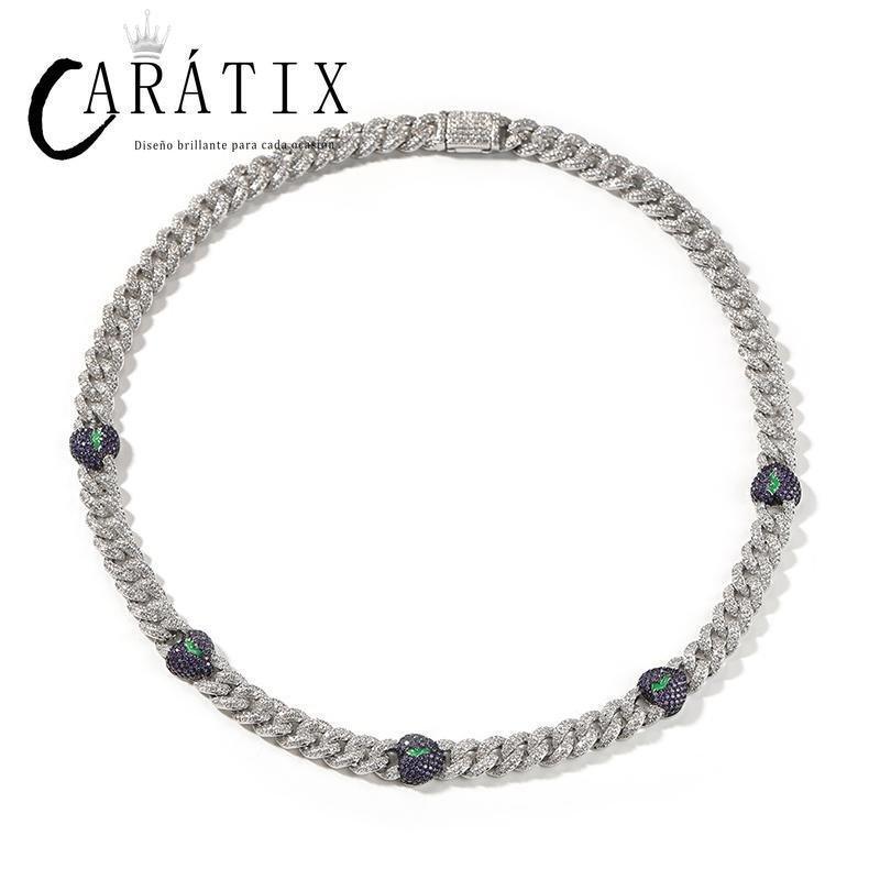 CARÁTIX 9mm Broken Heart Cuban Link Chain Necklace – 5A+ CZ Iced Out Hip Hop Bling Jewelry for Men | Rapper Gift - CaratixJewelry
