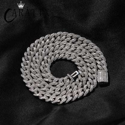 CARÁTIX 9mm Iced Out Cuban Link Chain Necklace – 5A+ CZ Solid Round Hip Hop Bling Jewelry for Men | Rapper Gift - CaratixJewelry