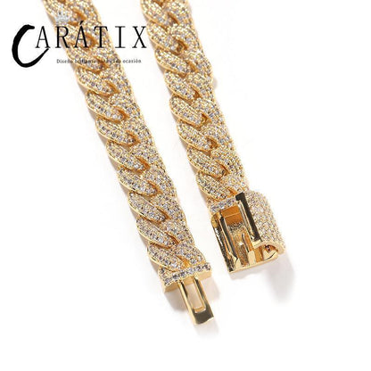 CARÁTIX 9mm Iced Out Cuban Link Chain Necklace – 5A+ CZ Solid Round Hip Hop Bling Jewelry for Men | Rapper Gift - CaratixJewelry