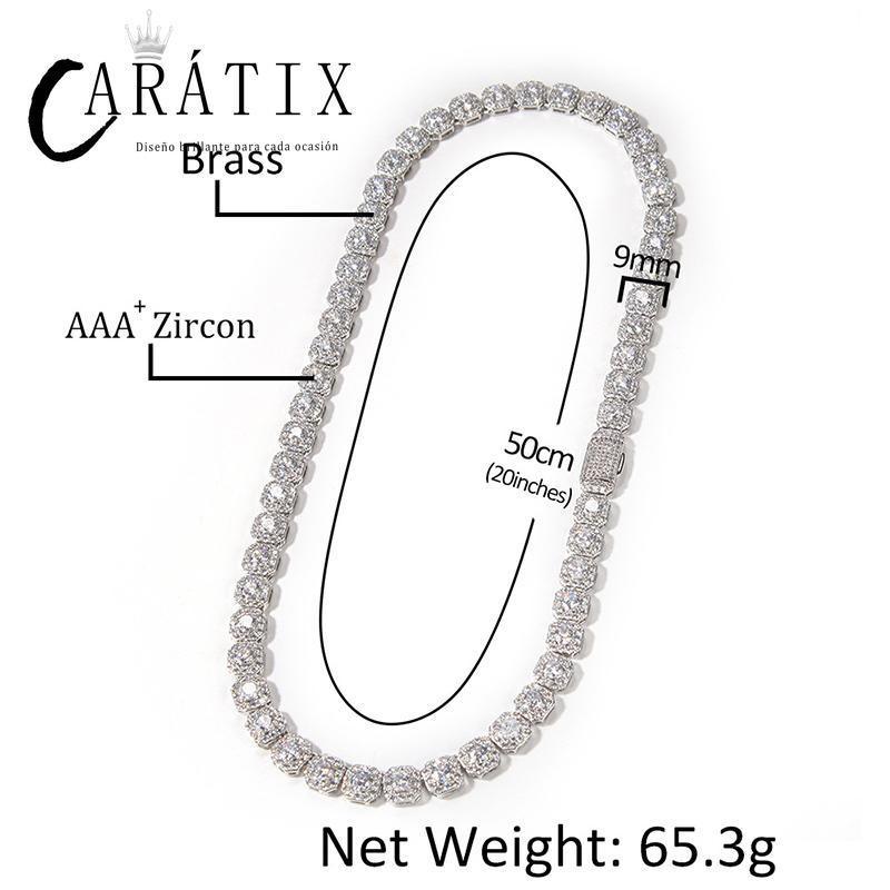 CARÁTIX 9mm Iced Out CZ Tennis Link Choker Necklace Unisex - CaratixJewelry