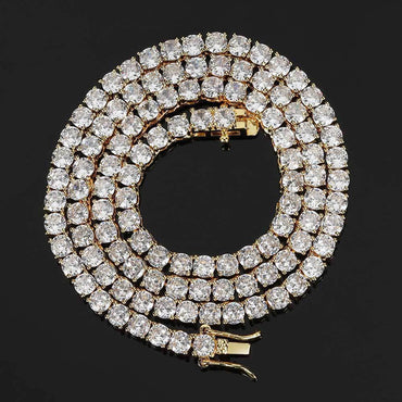 CARÁTIX AAAAA CZ Tennis Chain Necklace – Gold/Silver Brass Setting Luxury Cubic Zirconia Jewelry - CaratixJewelry