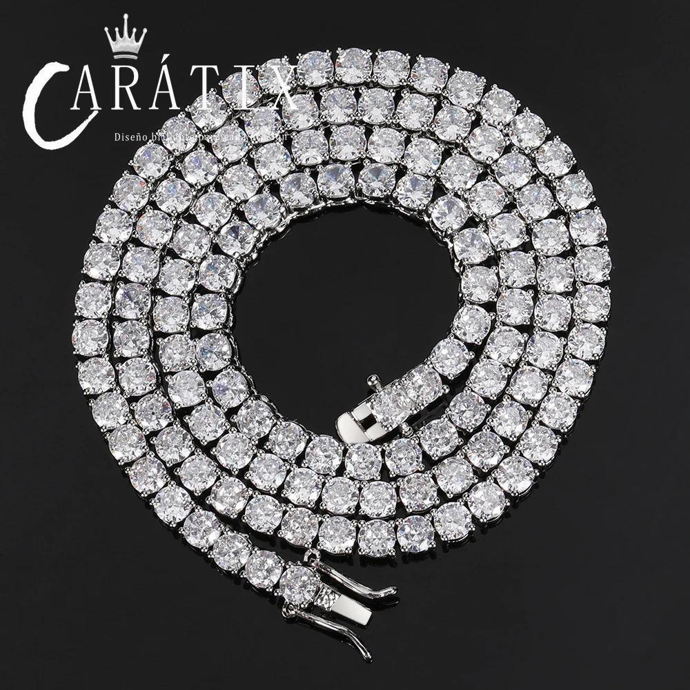 CARÁTIX AAAAA CZ Tennis Chain Necklace – Gold/Silver Brass Setting Luxury Cubic Zirconia Jewelry - CaratixJewelry