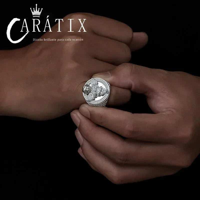 CARÁTIX Angel Avatar Ring | Micro-Inlaid Zircon Hip Hop Jewelry for Men - CaratixJewelry