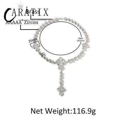 CARÁTIX Beads Cross Chain | 5A+ CZ Iced Out Hip Hop Necklace for Men - CaratixJewelry