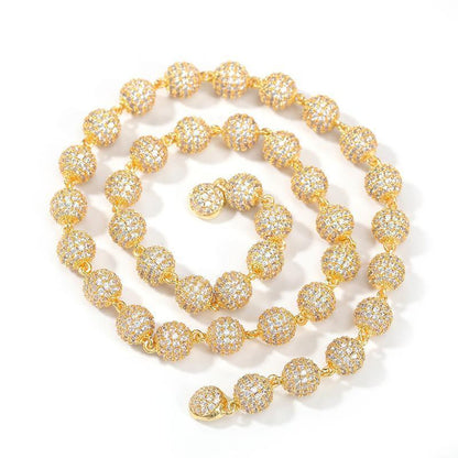 CARÁTIX Beads Link Chain | Micro Paved CZ Iced Out Hip Hop Necklace for Men & Women - CaratixJewelry