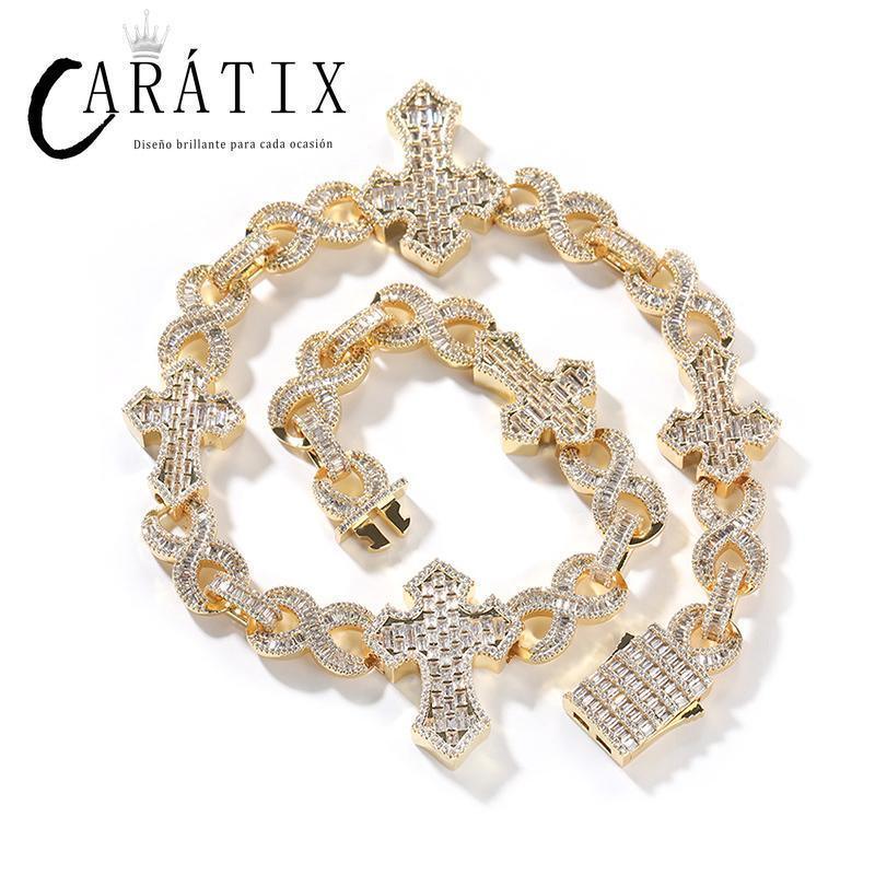 CARÁTIX – Big Cross Infinity Cuban Link Chain Necklace | 5A+ CZ Bling Iced Hip Hop Jewelry for Men - CaratixJewelry