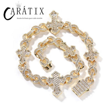 CARÁTIX – Big Cross Infinity Cuban Link Chain Necklace | 5A+ CZ Bling Iced Hip Hop Jewelry for Men - CaratixJewelry