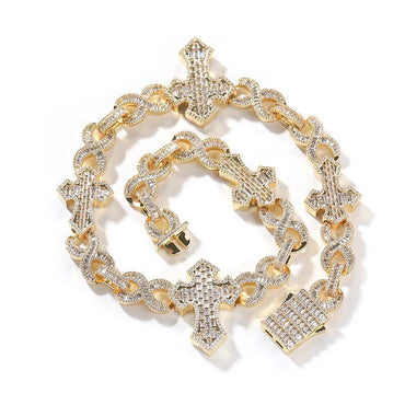 CARÁTIX – Big Cross Infinity Cuban Link Chain Necklace | 5A+ CZ Bling Iced Hip Hop Jewelry for Men - CaratixJewelry