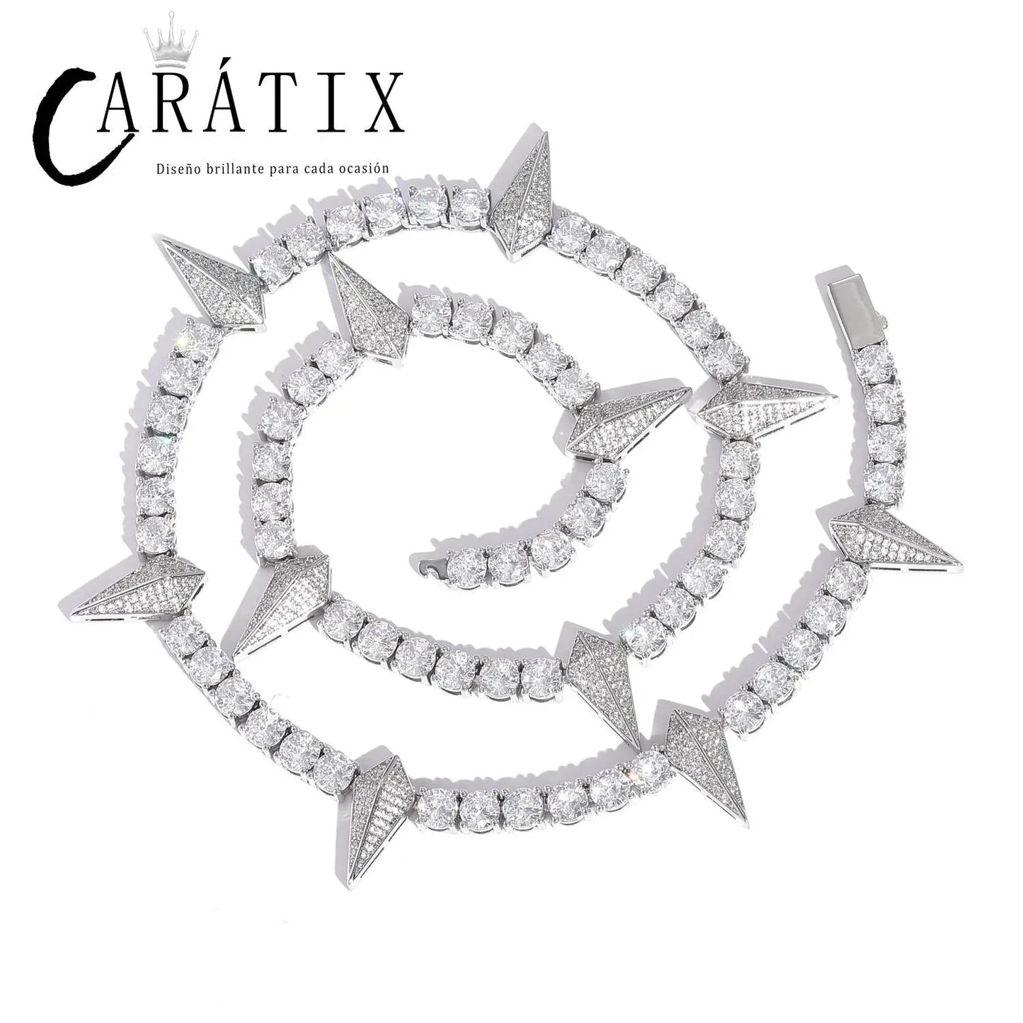 CARÁTIX Black Panther Pendant Necklace – 5mm CZ Tennis Chain with Rivet Wolf Tooth Charm Men’s Fashion Jewelry - CaratixJewelry