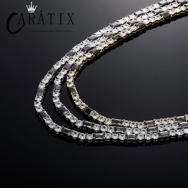 CARÁTIX Black Zircon Tennis Bracelet | 5A+ CZ Iced Out Hip Hop Chain for Men (7"-22") - CaratixJewelry