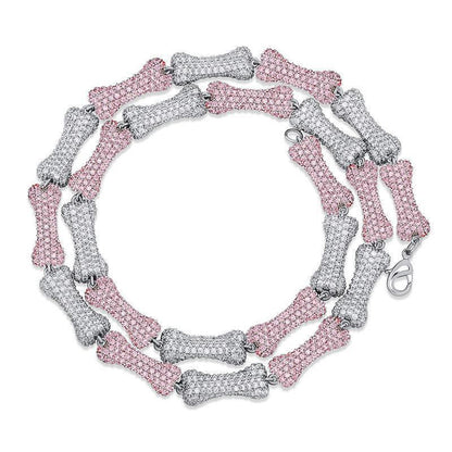 CARÁTIX Bone Link Chain | Full AAA CZ Iced Out Hip Hop Necklace for Men & Women - CaratixJewelry