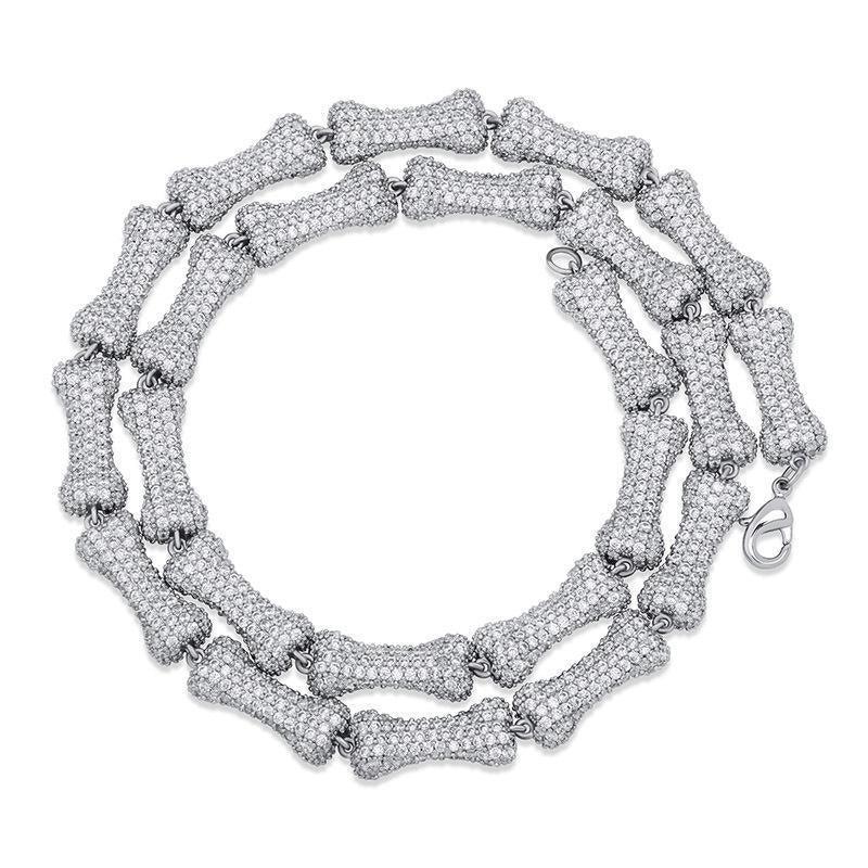 CARÁTIX Bone Link Chain | Full AAA CZ Iced Out Hip Hop Necklace for Men & Women - CaratixJewelry