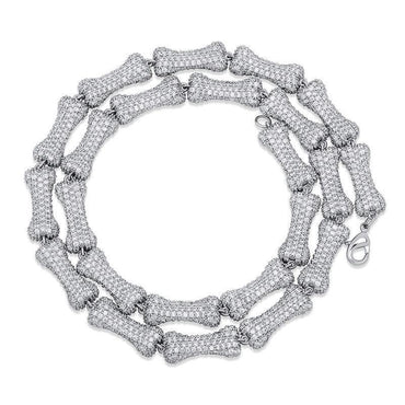 CARÁTIX Bone Link Chain | Full AAA CZ Iced Out Hip Hop Necklace for Men & Women - CaratixJewelry