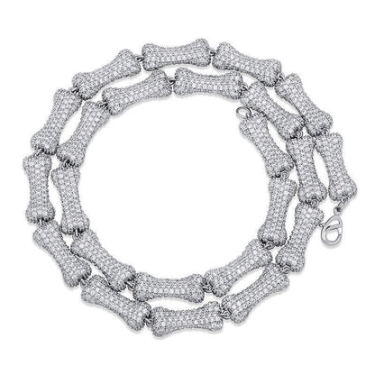 CARÁTIX Bone Link Chain | Full AAA CZ Iced Out Hip Hop Necklace for Men & Women - CaratixJewelry