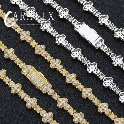 CARÁTIX Brass Zircon Cross Necklace – Iced Out CZ Bling Chain Jewelry for Women | Hip Hop Fashion Gift - CaratixJewelry