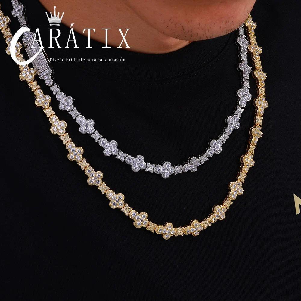 CARÁTIX Brass Zircon Cross Necklace – Iced Out CZ Bling Chain Jewelry for Women | Hip Hop Fashion Gift - CaratixJewelry