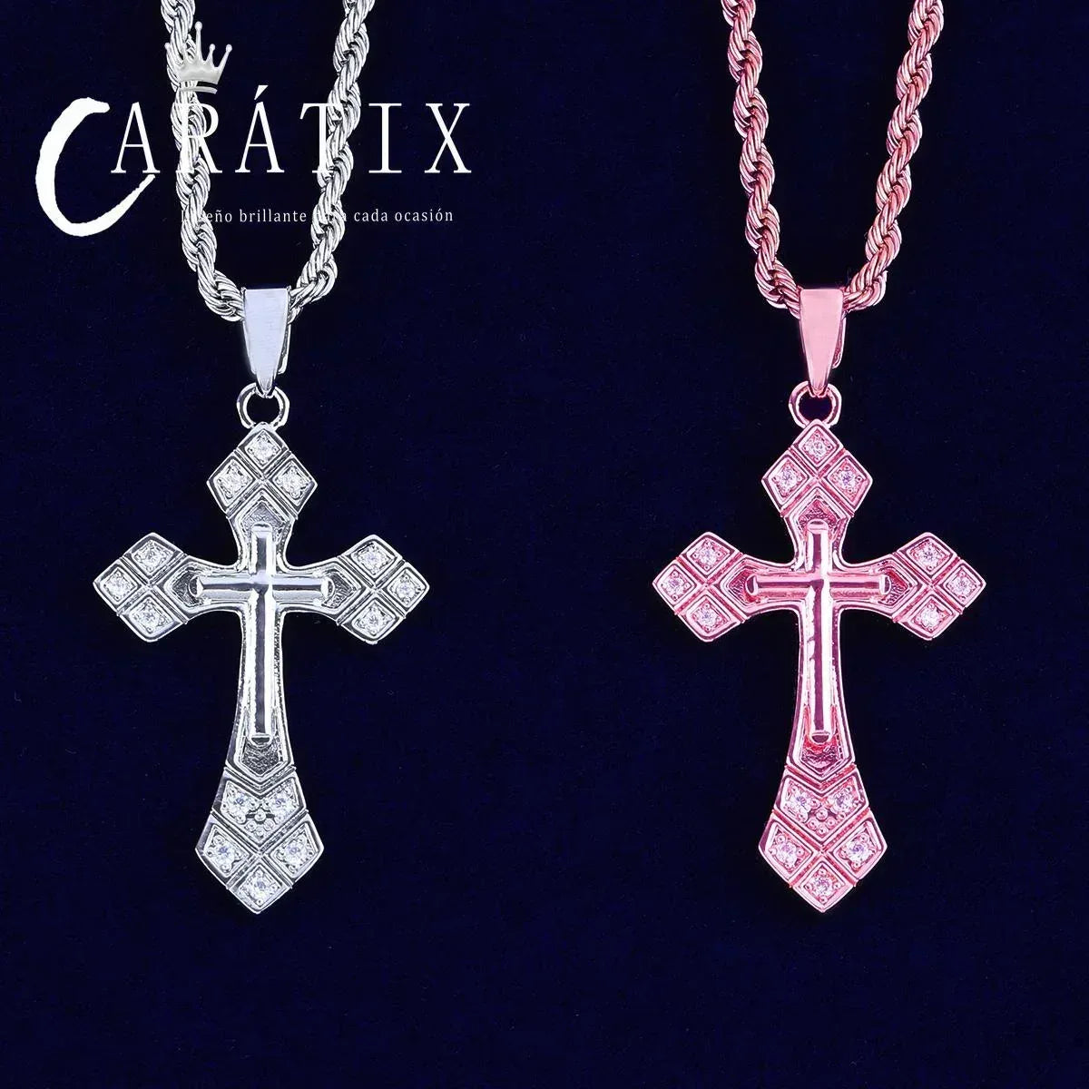 Bubble Letter Arrow Cross Pendant Necklace - CaratixJewelry