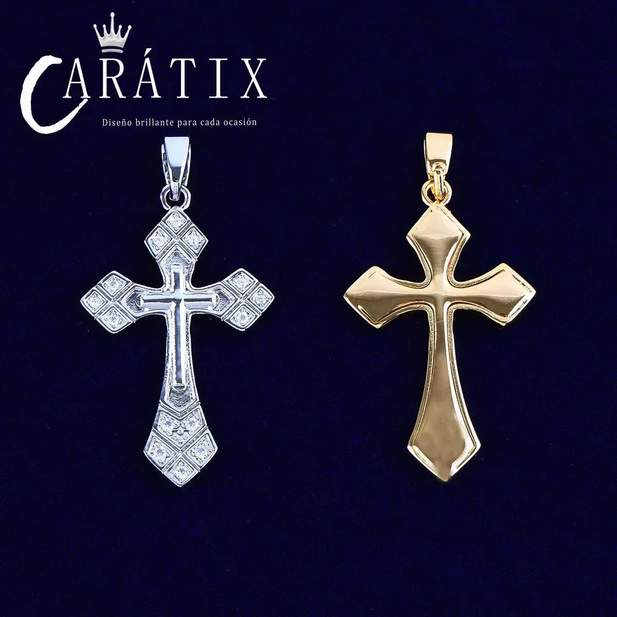Bubble Letter Arrow Cross Pendant Necklace - CaratixJewelry