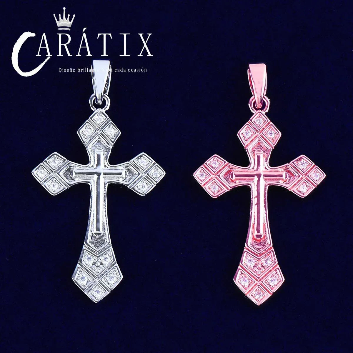 Bubble Letter Arrow Cross Pendant Necklace - CaratixJewelry