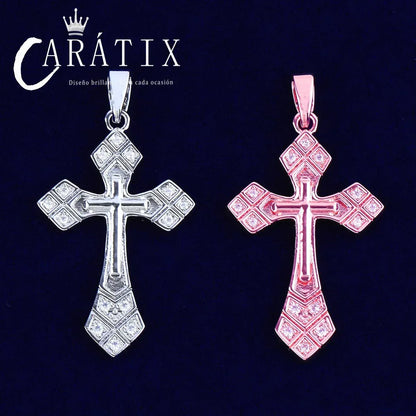 Bubble Letter Arrow Cross Pendant Necklace - CaratixJewelry