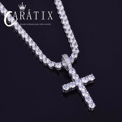 CARÁTIX Bubble Letter Cross Pendant Necklace - CaratixJewelry