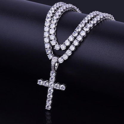 CARÁTIX Bubble Letter Cross Pendant Necklace - CaratixJewelry