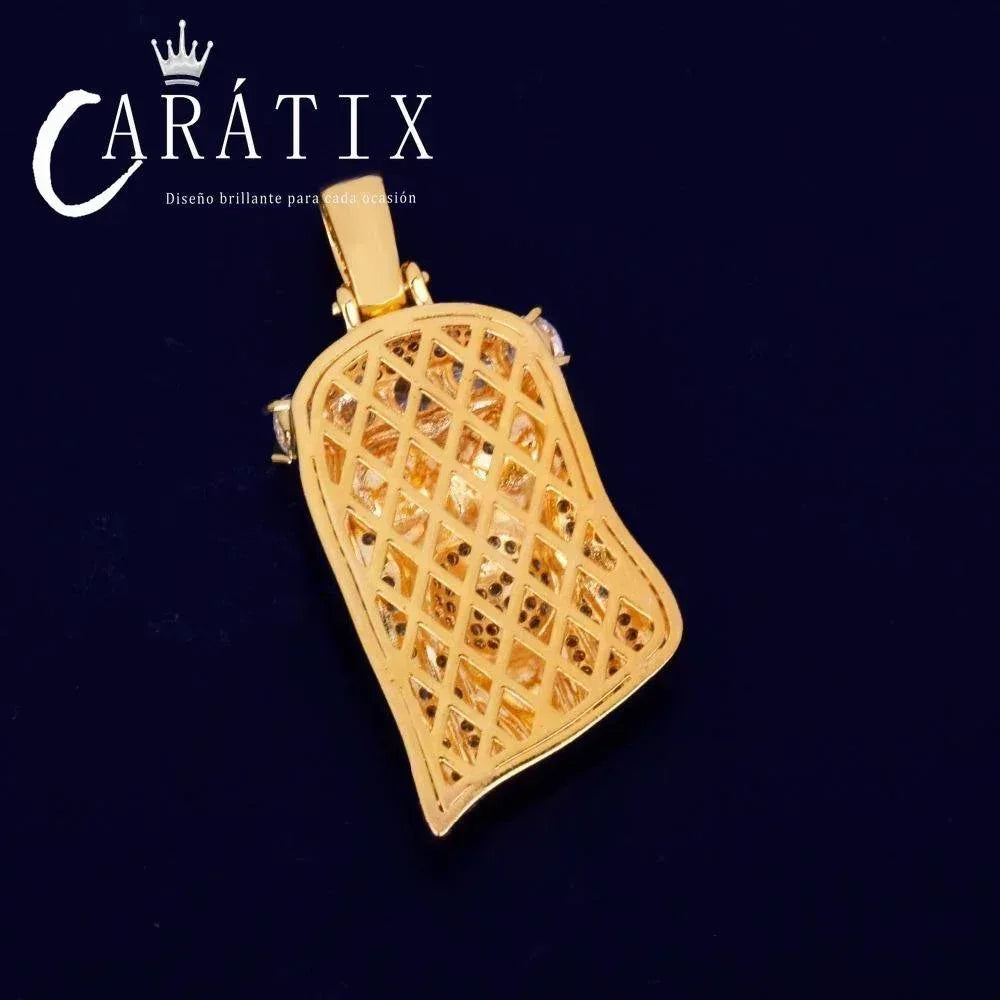 CARÁTIX Bubble Letter Iced Out Jesus Head Pendant Necklace – Golden Bling Cubic Zircon Hip Hop Jewelry for Men, Women, & Boys | Perfect Valentine's Day & Mother's Day Gift - CaratixJewelry