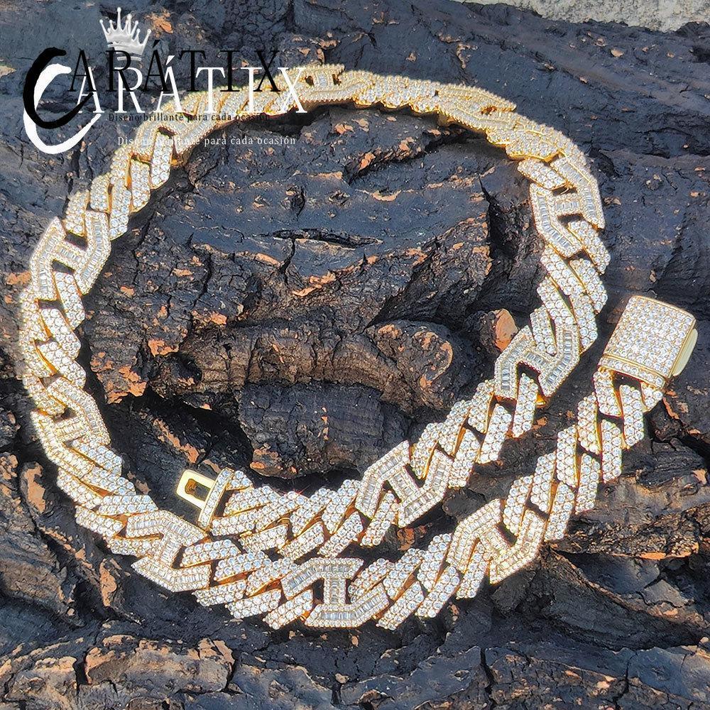 CARÁTIX Chunky Rhombus Cuban Link Chain Necklace – Micro Pave Iced Out Zircon Pig Nose Hip Hop Jewelry for Men & Women | Gift - CaratixJewelry