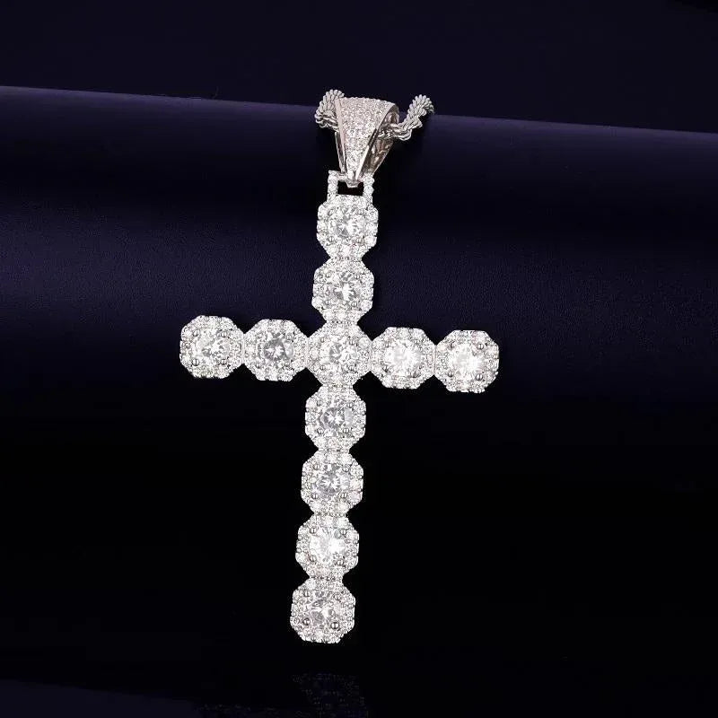CARÁTIX Cross Pendant Necklace – Golden CZ Hip Hop Jewelry - CaratixJewelry