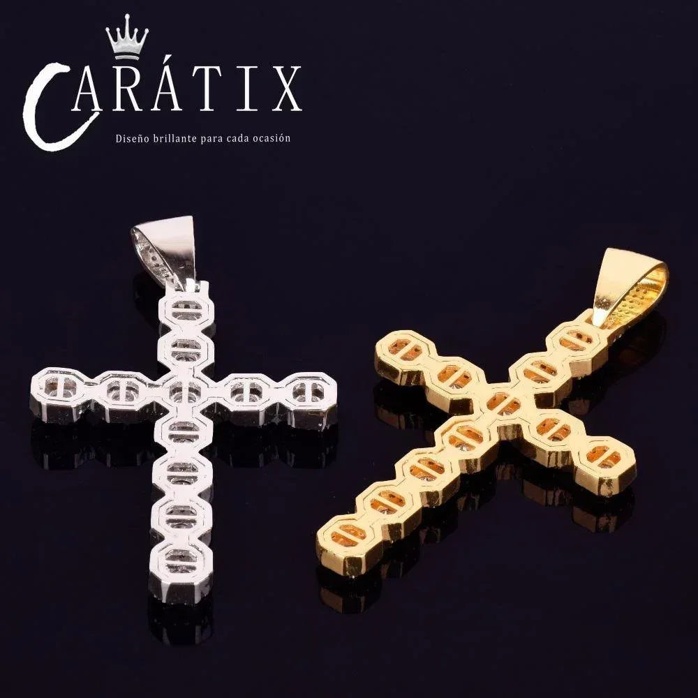 CARÁTIX Cross Pendant Necklace – Golden CZ Hip Hop Jewelry - CaratixJewelry