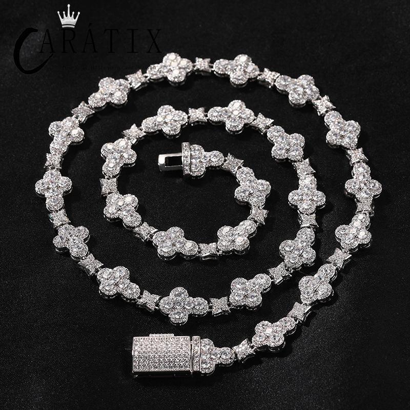 CARÁTIX Cross & Star Link Chain Necklace – 5A+ CZ Iced Out Hip Hop Bling Jewelry for Men & Women | Gold & Silver Rapper Gift - CaratixJewelry