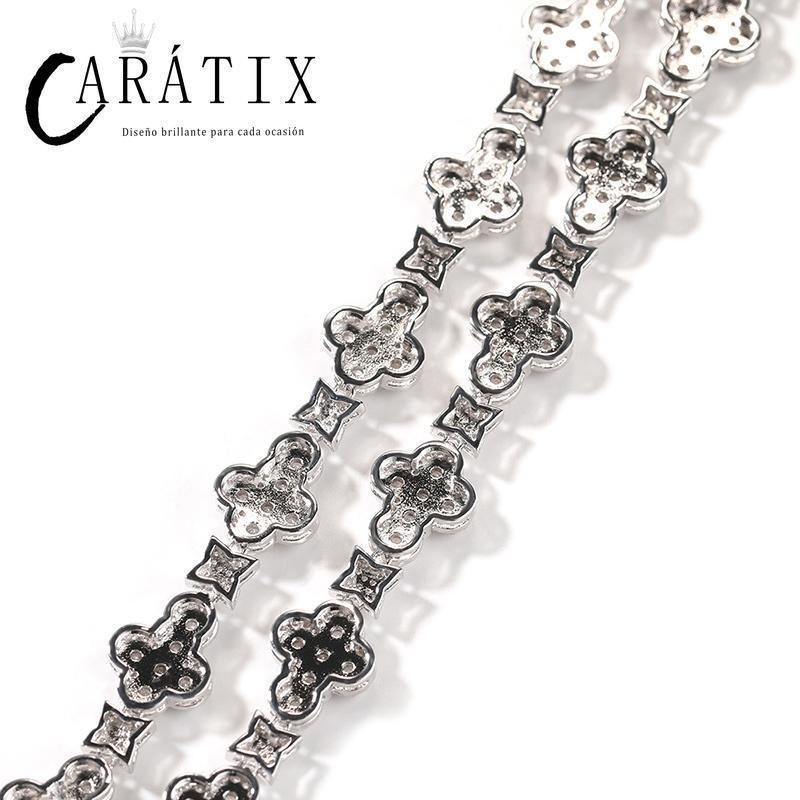 CARÁTIX Cross & Star Link Chain Necklace – 5A+ CZ Iced Out Hip Hop Bling Jewelry for Men & Women | Gold & Silver Rapper Gift - CaratixJewelry