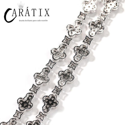 CARÁTIX Cross & Star Link Chain Necklace – 5A+ CZ Iced Out Hip Hop Bling Jewelry for Men & Women | Gold & Silver Rapper Gift - CaratixJewelry