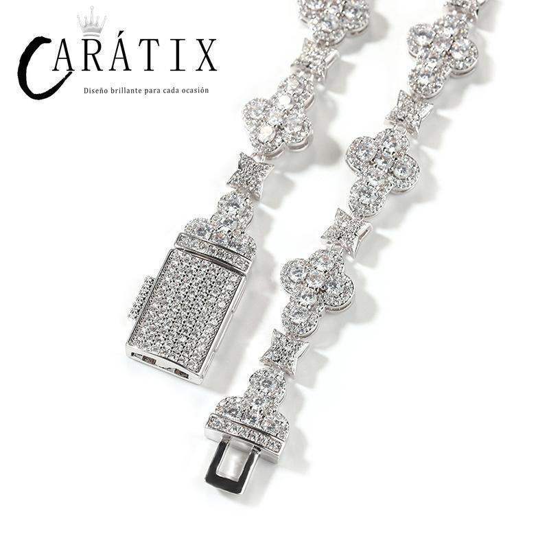 CARÁTIX Cross & Star Link Chain Necklace – 5A+ CZ Iced Out Hip Hop Bling Jewelry for Men & Women | Gold & Silver Rapper Gift - CaratixJewelry