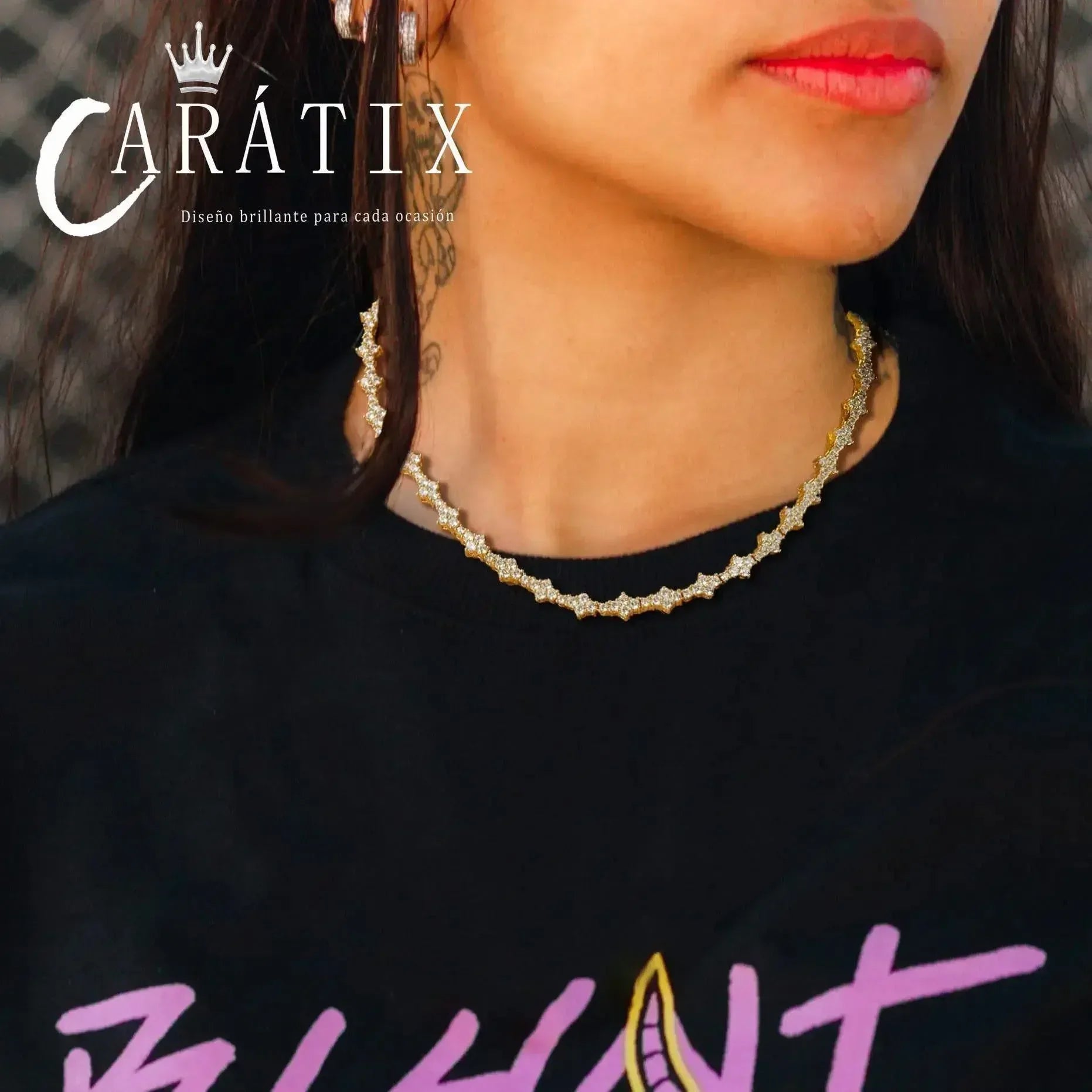 CARÁTIX Cross Tennis Chain Necklace – Lead- & Nickel-Free CZ Bling Unisex Jewelry for Men & Women - CaratixJewelry