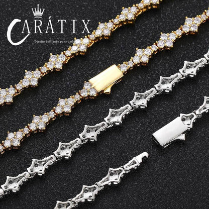 CARÁTIX Cross Tennis Chain Necklace – Lead- & Nickel-Free CZ Bling Unisex Jewelry for Men & Women - CaratixJewelry
