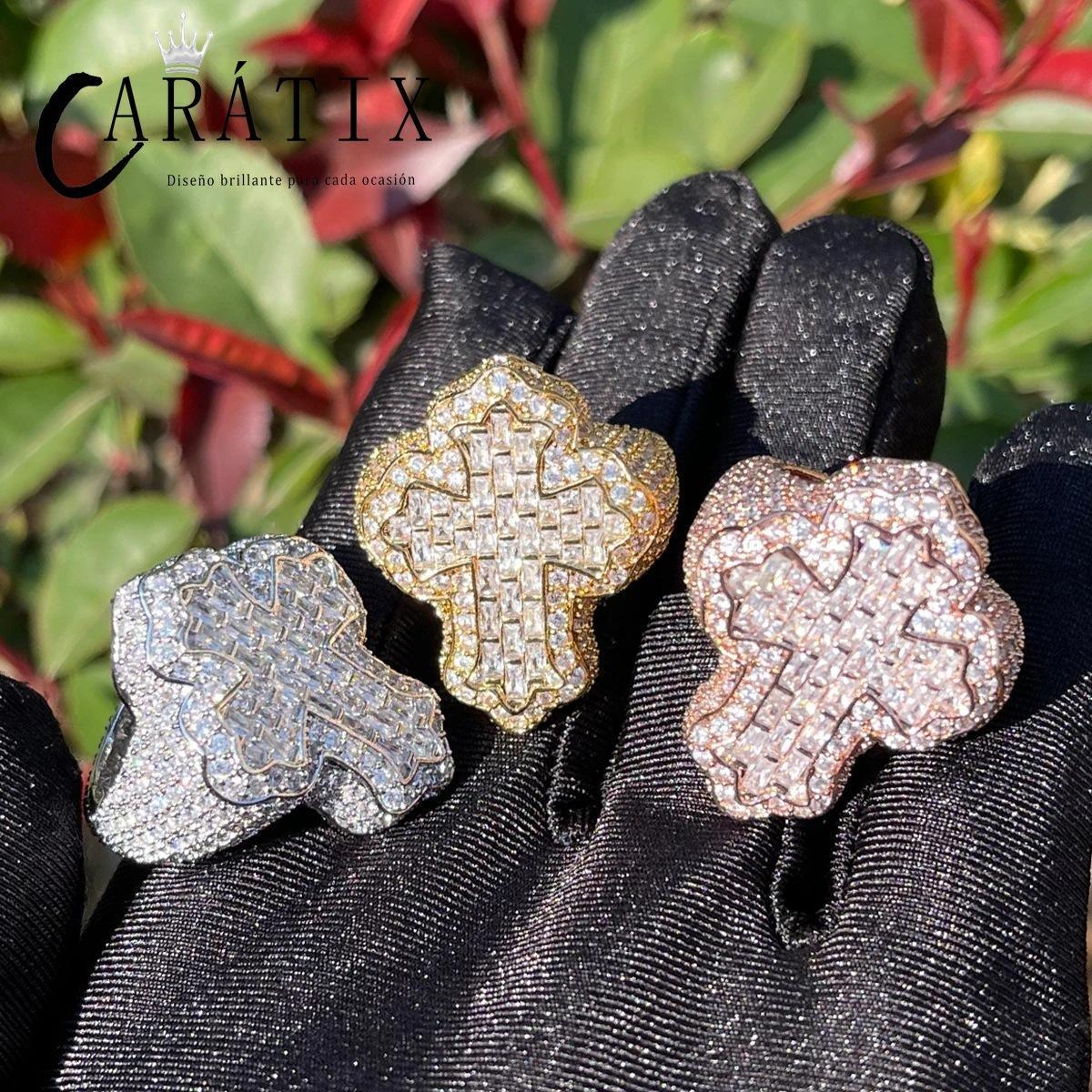 CARÁTIX Cross Zircon Ring | True Electroplated High Quality Hip Hop Jewelry for Men - CaratixJewelry