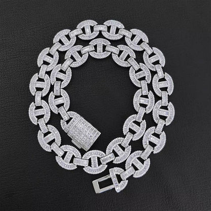 CARÁTIX Full Pave Pig Nose Chain Bracelet – Hip Hop Jewelry for Women & Men, Iced Out Statement Bangle - CaratixJewelry