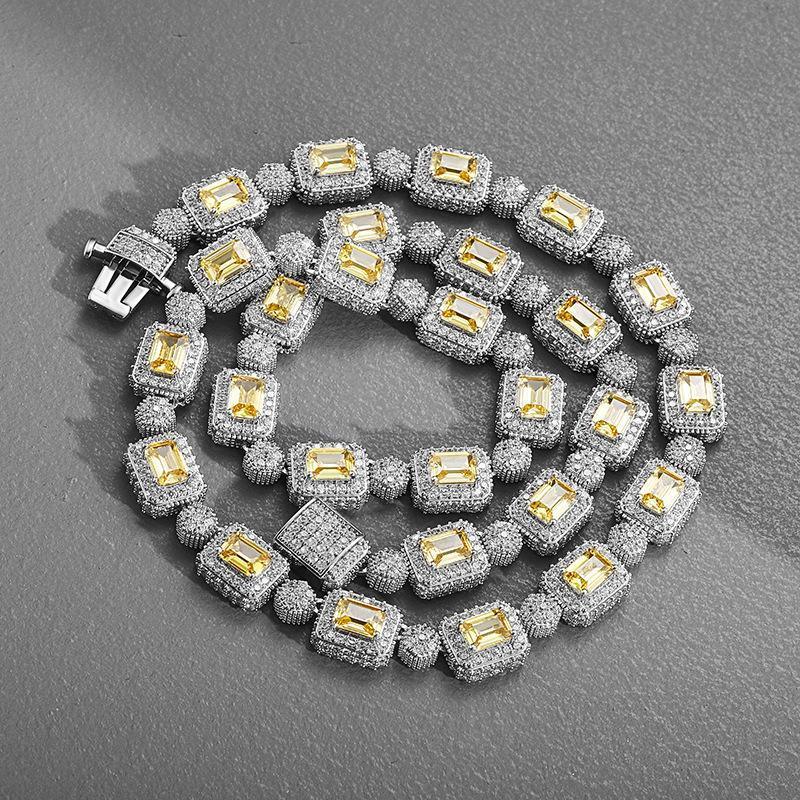 CARÁTIX Geometric Square CZ Iced Out Bead Tennis Choker Necklace - CaratixJewelry