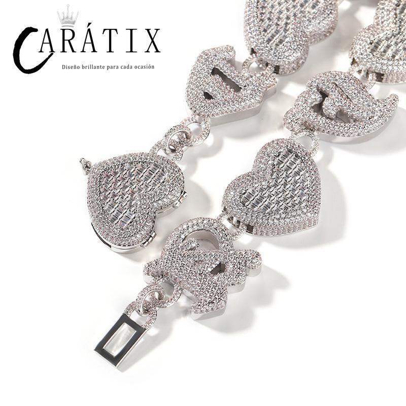 Heart Link Chain | 3A+ CZ Iced Out Heavy Hip Hop Necklace - CaratixJewelry